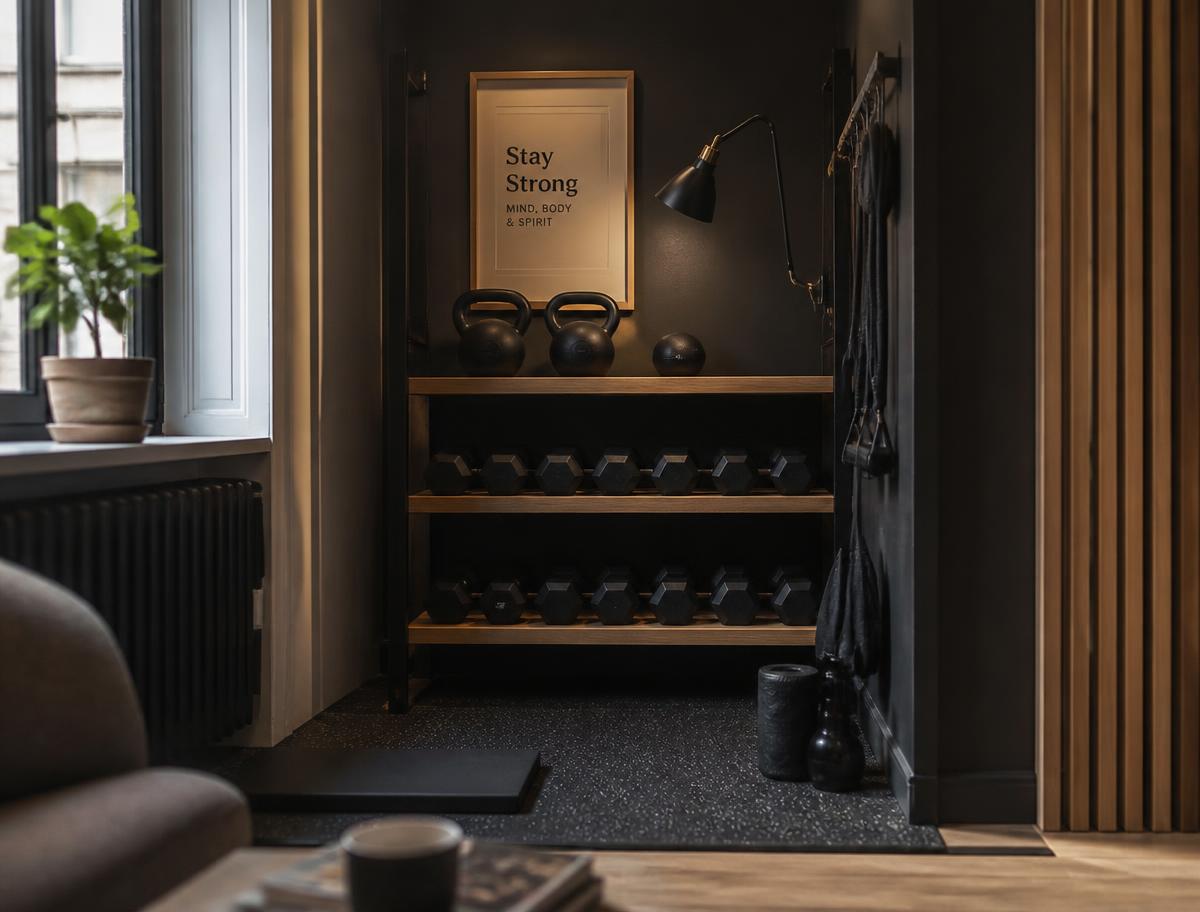 Hemmagym på fyra kvadrat